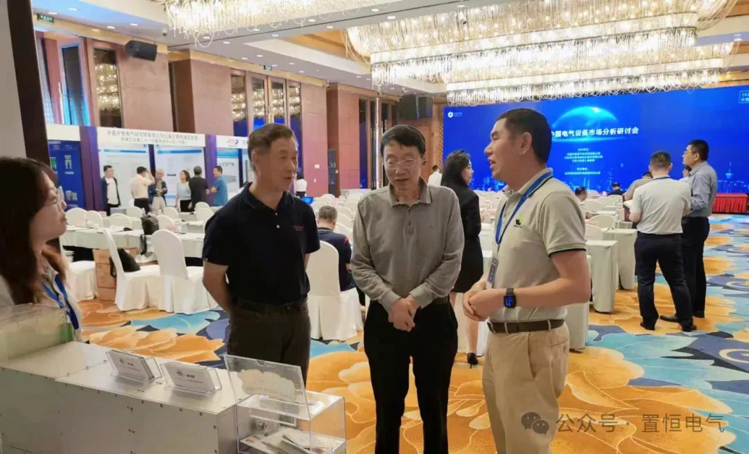 置恒姚总与展会专家交流 展会直击丨2024中国电气设备市场分析研讨会:置恒荣获先进单位称号(图4)
