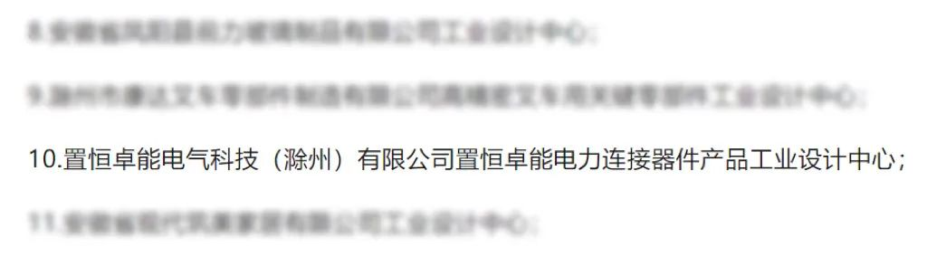 置恒卓能获新荣誉—“滁州市级工业设计中心” 喜报!置恒卓能获新荣誉—“滁州市级工业设计中心”!(图1)