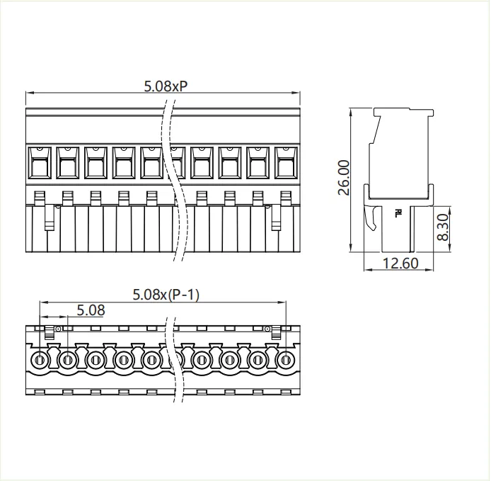 插拔式端子台-插头PG-508R(图1)