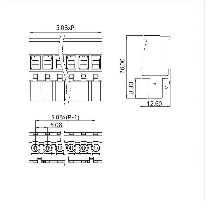 插拔式端子台-插头PG-508RL(图1)