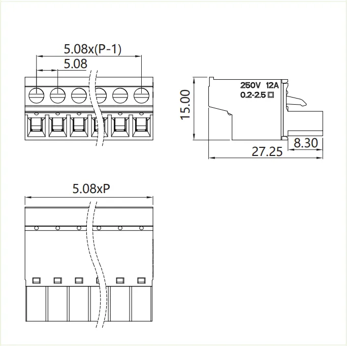 插拔式端子台-插头PG-508N(图1)
