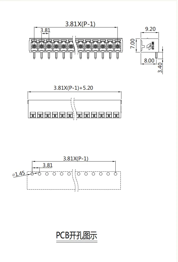 插拔式端子台-插座STC-381(图1)